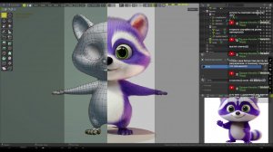 Енотик.  Допиливаю ретопологию. Blender