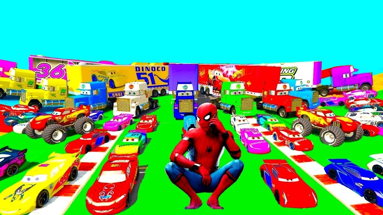 Дисней цветные Тачки Человек-паук Молния Маккуин Сказочный Джексон Шторм Диноко КРУС РАМИРЕС