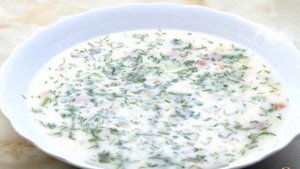 Овощная окрошка на минералке