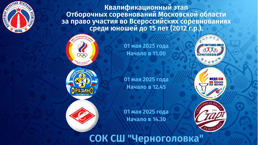 БАСКЕТБОЛ. Отборочные соревнования Московской области среди юношей 2012 г.р.