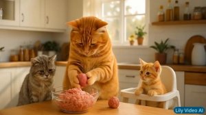 A Cat Was Abandoned For Being So Fat, Mama Cat Brings Him Home, Cooks Tasty Beef Meatballs🐾❤️
