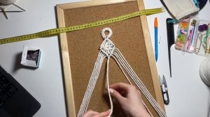 Подвязка для штор из ромбов с квадратным узлом. StudioOfMacrame