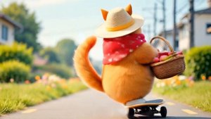 Mama Cat Picks Tomatoes To Sell - Buying Meat to Take Home & Cook for Kitten