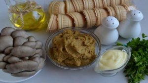 Тарталетки с паштетом и грибами