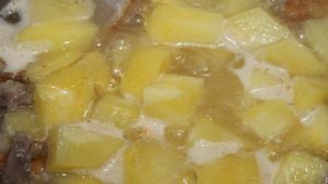 Тушенный картофель с шампиньонами и уткой