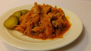 Тушеная квашеная капуста с мясом. Простой рецепт