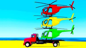 Мультики про Машинки и Вертолеты для Детей Грузовик и Цветные Машинки с Супергероями для детей