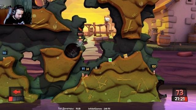 Worms Rumble. Неправильный червяки с Палычем и Тёмычем. #1