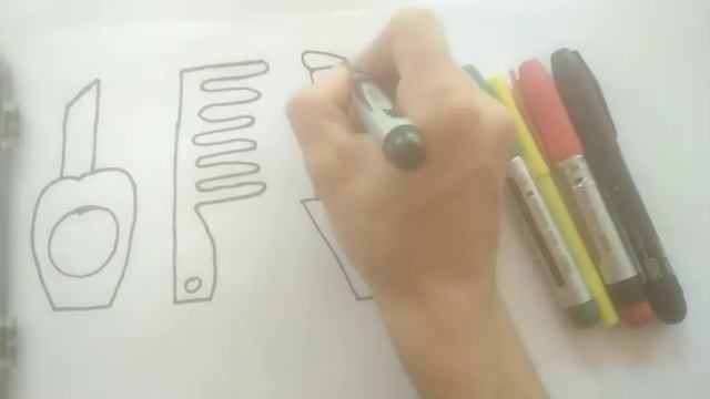 How to draw a picture of combs - Как нарисовать рисунок гребешком - Taroqlar rasmi qanday chiziladi