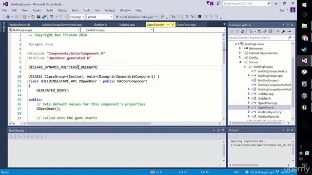 [Udemy UE4 C++] 090 Exposing Events to Blueprint