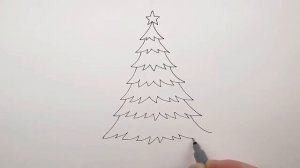 Как Нарисовать Новогоднюю Елку поэтапно для детей   Как рисовать елочку легко и просто