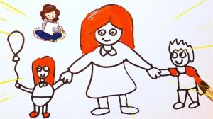 How to Draw Happy Family / Рисуем семью легко для детей/ Drawing Simple and Easy for kids lessons