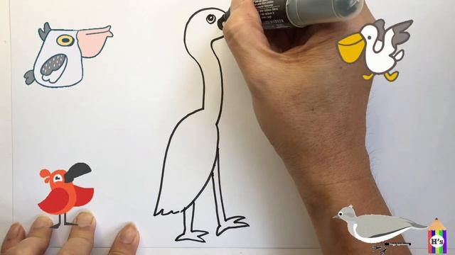 How To Draw a Cute Stork | рисунок аиста для детей | Bolalar uchun laylak rasm chizish