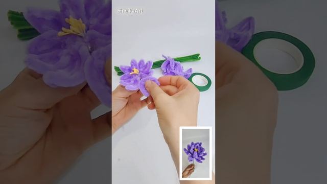 Астра из синельной проволоки цвет своими руками  DIY / Tutorial / Синельная проволока мастер класс