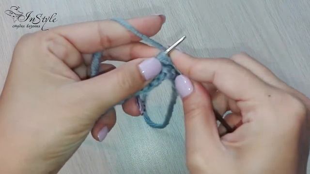2 ПЕТЛИ ВМЕСТЕ ЛИЦЕВОЙ С НАКЛОНОМ ВПРАВО ► Уроки вязания ► Спицами