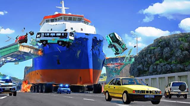 🚔💨🔥ОГРОМНАЯ ПОГОНЯ ТАНКЕР │ Эпичная погоня по шоссе с полицией - BeamNG.Drive» 🚔💨🔥