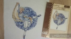 УРА!!! ГОТОВА моя ДАМОЧКА!_Русские традиции. Гжель от МП Студии_готовая работа_вышивка крестом