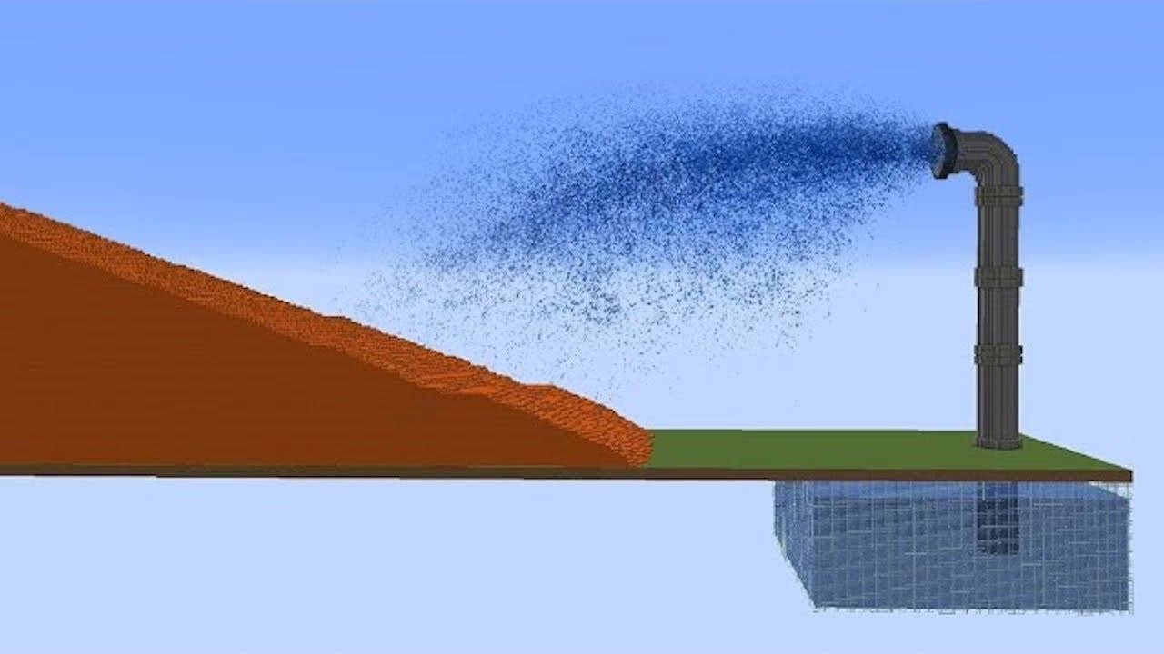 Бесконечно текущая лава VS Огромная струя воды
