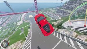 Сумасшедшие прыжки. BeamNG Drive - Реалистичные автомобильные аварии и погони и ДТП.
