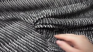 Жаккард черно-белый галочки  FM3339