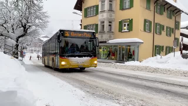 Сильный снегопад в Клостерсе ❄️ Швейцария