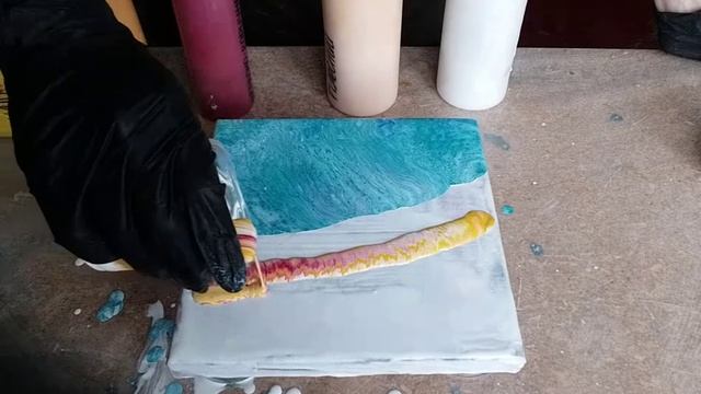 Заливка акриловими фарбами #3   Naddin's art