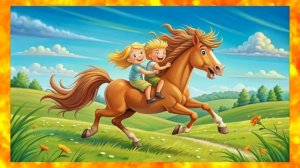 Детская песенка про коня. Песня - Весёлый Конь: Путешествие по Полям и Лугам | Песенки для детей.