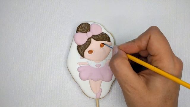Icing Cookie. Drawing Ballerina. Рисуем балерину глазурью.