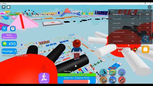 роблокс Mega Easy Obby! Финальная часть! Скоростное прохождение! Закончили карту!!