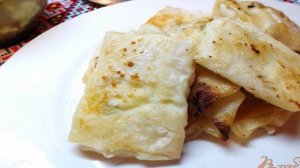 Конверты из лаваша с творогом, зеленым луком и шпинатом
