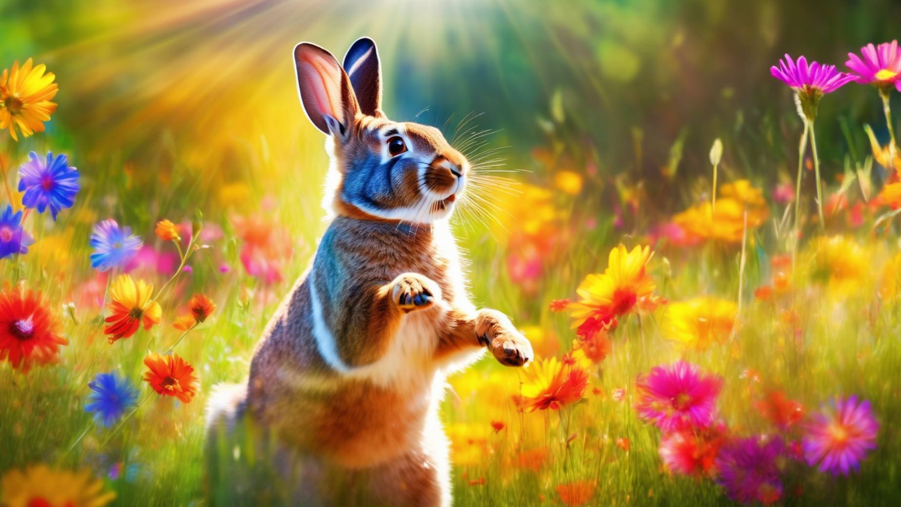 Танцующий заяц — очаровательный момент радости 🐇