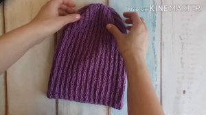 Шапка бини спицами Экспресс МК