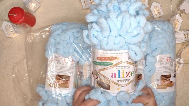 Дитячий плед із Alize Puffy. Тріостарти грудня. Старт #1.