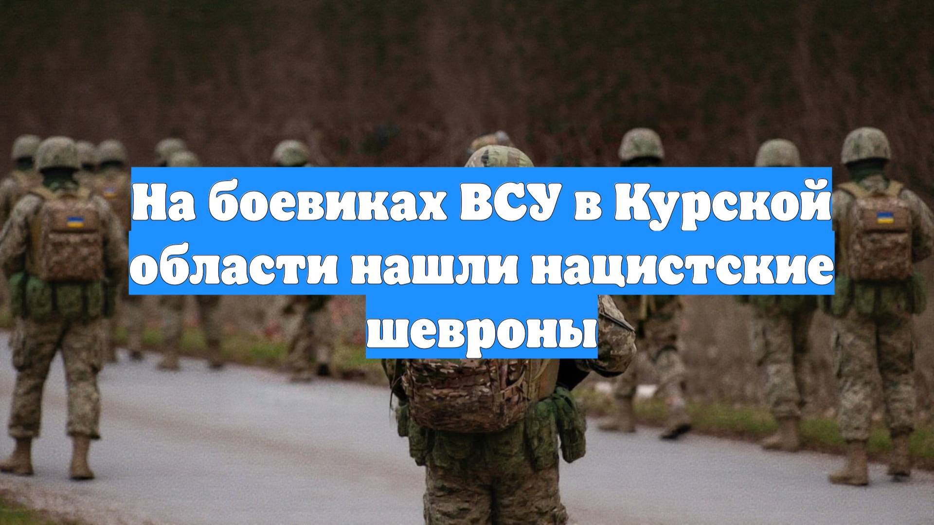 На боевиках ВСУ в Курской области нашли нацистские шевроны