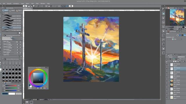 рисунок с помощью планшета Wacom в программе Clip Studio