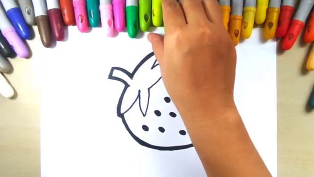 How to Draw Strawberry for kids / Как нарисовать клубнику для детей