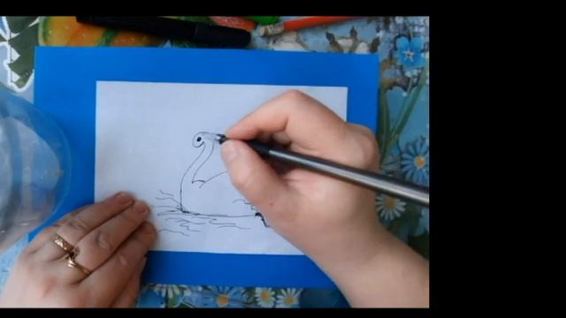 Как нарисовать лебедя, легко и просто смотреть онлайн