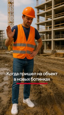 Пришел на стройку в новых ботинках #стройка #строитель #юмор