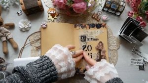 🤎Vintage 2025 Bullet Journal Setup - Plan with Me with Mini Printer