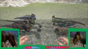 Битва в АРК 1 | Рекс против Ютироанус | T-Rex vs Yutyrannus