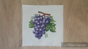 Стирка китайской канвы с рисунком_ГОТОВ Виноград от NKF_от обзора до готовой работы_вышивка крестом