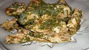 Свиное рагу со шпинатом