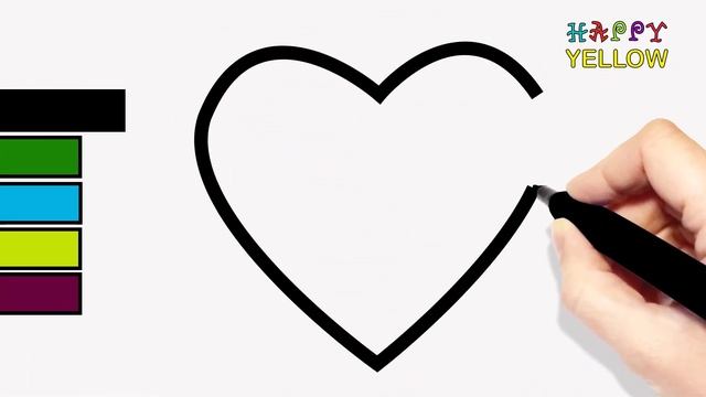 Learn Shapes for Kids and Toddlers ▼ Coloring Heart LIKE Star Розмальовка  Форми Серце 学习形式 心星菱形广场圈