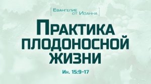 Ев. от Иоанна: 85. Практика плодоносной жизни (Алексей Коломийцев)