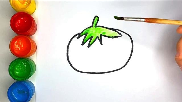 Bolalar Uchun Pomidor rasm chizish/Drawing Tomato for kids/Рисуем Помидор для детей