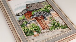 Ханок: традиционный дом, Сеул (процесс вышивки крестиком)