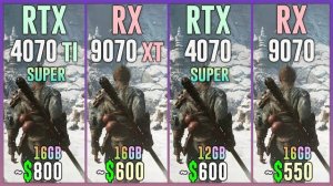 RTX 4070 TI SUPER vs RX 9070 XT vs RTX 4070 SUPER vs RX 9070 - Test in 20 Games