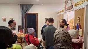 Первое богослужение в храме