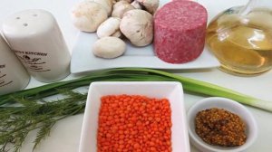 Салат с чечевицей в горчичном соусе