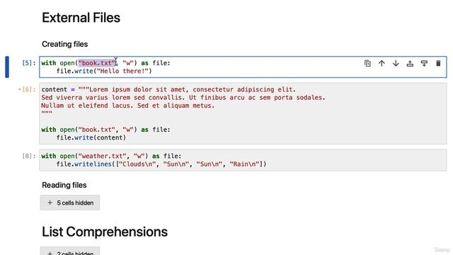 6. External Files, List Comprehensions